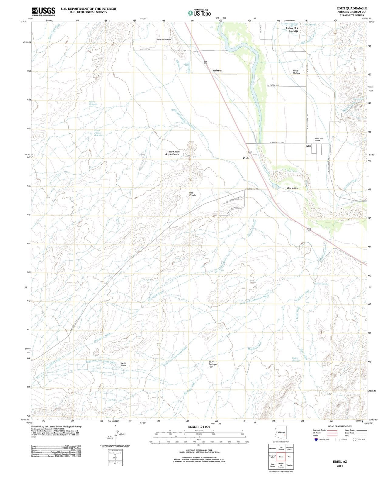2011 Eden, AZ - Arizona - USGS Topographic Map