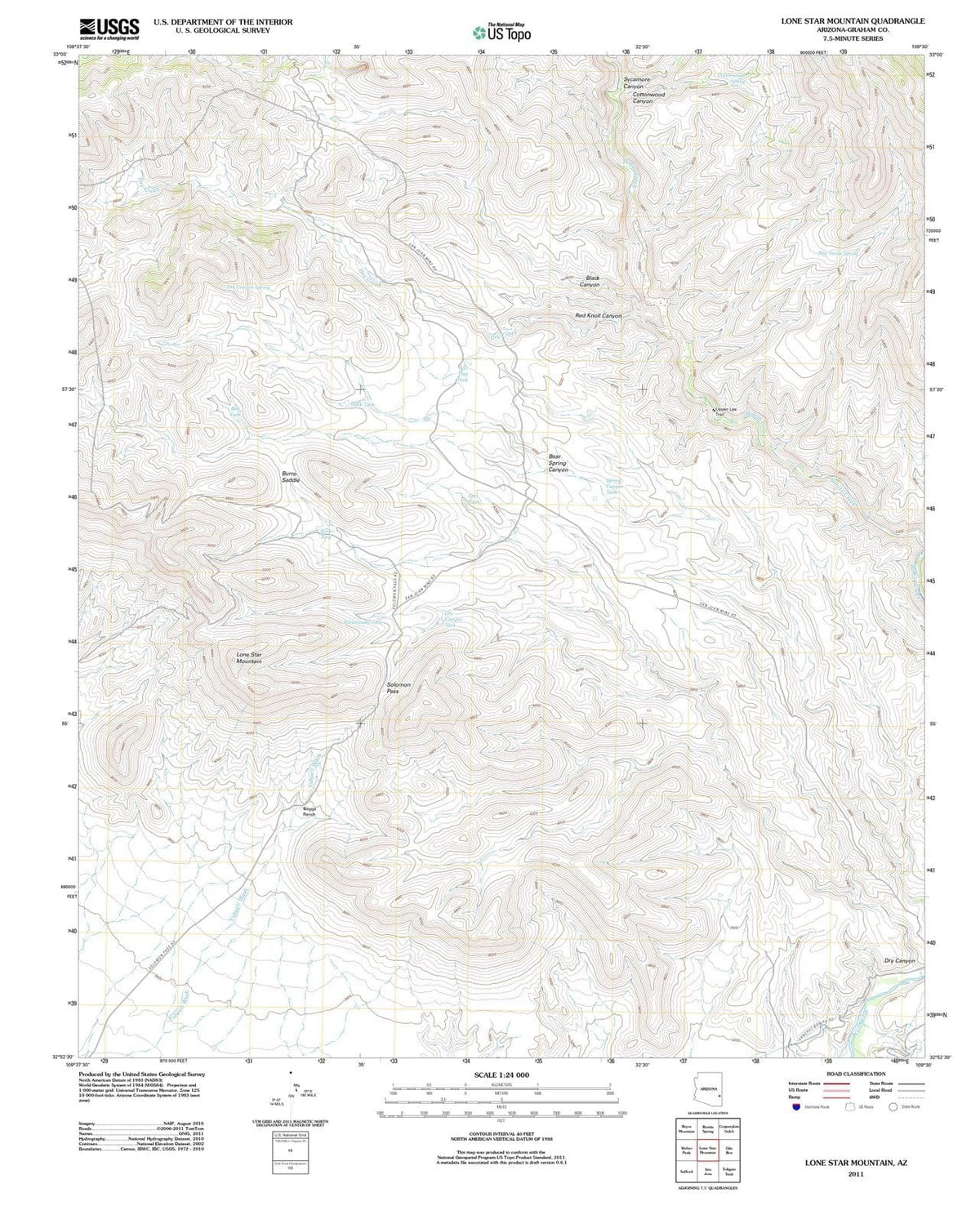 2011 Lone Star Mountain, AZ - Arizona - USGS Topographic Map