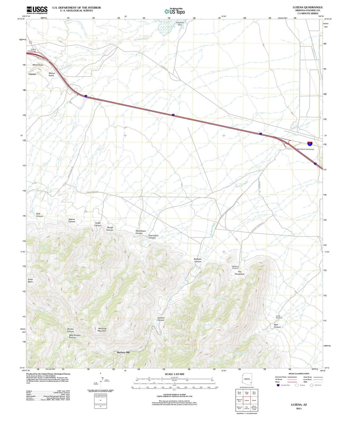 2011 Luzena, AZ - Arizona - USGS Topographic Map