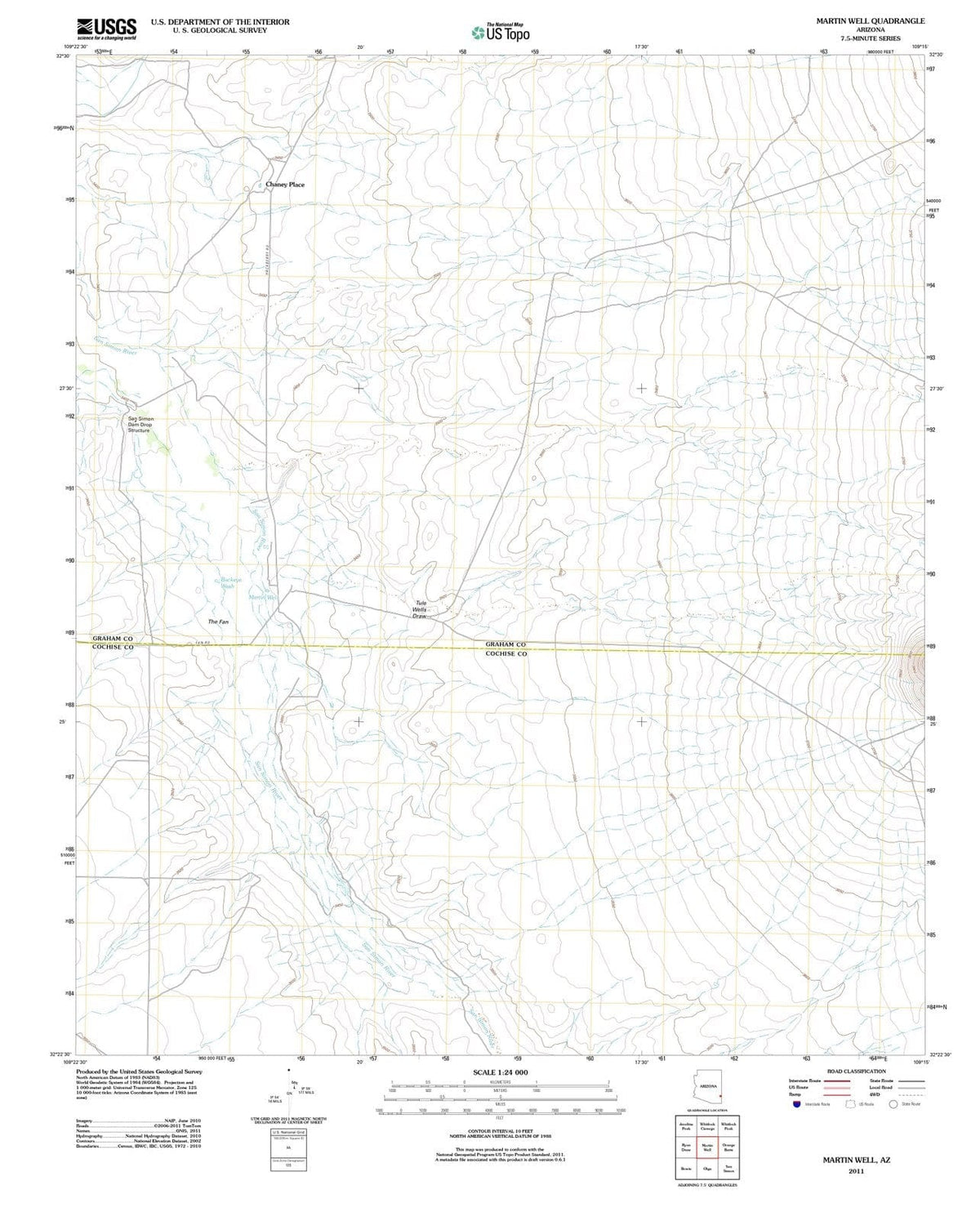2011 Martin Well, AZ - Arizona - USGS Topographic Map
