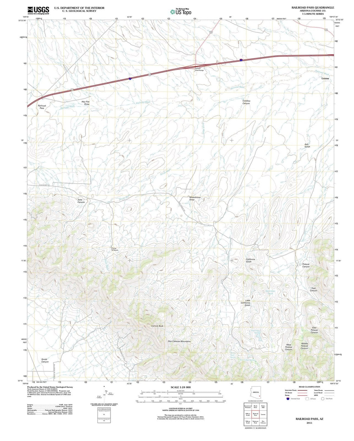 2011 Railroad Pass, AZ - Arizona - USGS Topographic Map