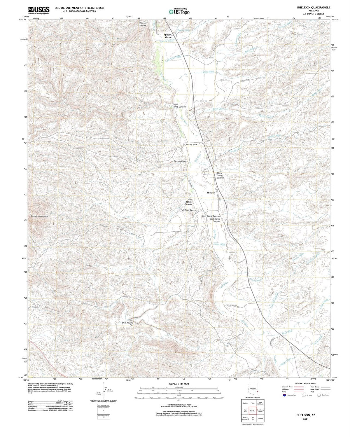 2011 Sheldon, AZ - Arizona - USGS Topographic Map