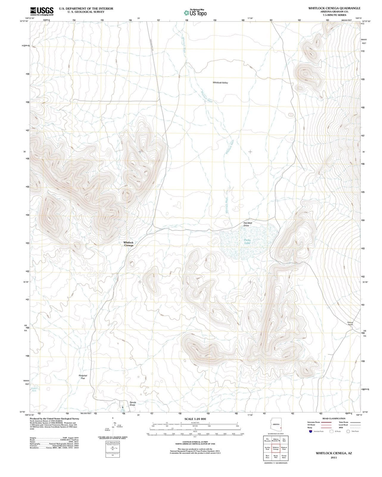 2011 Whitlock Cienega, AZ - Arizona - USGS Topographic Map