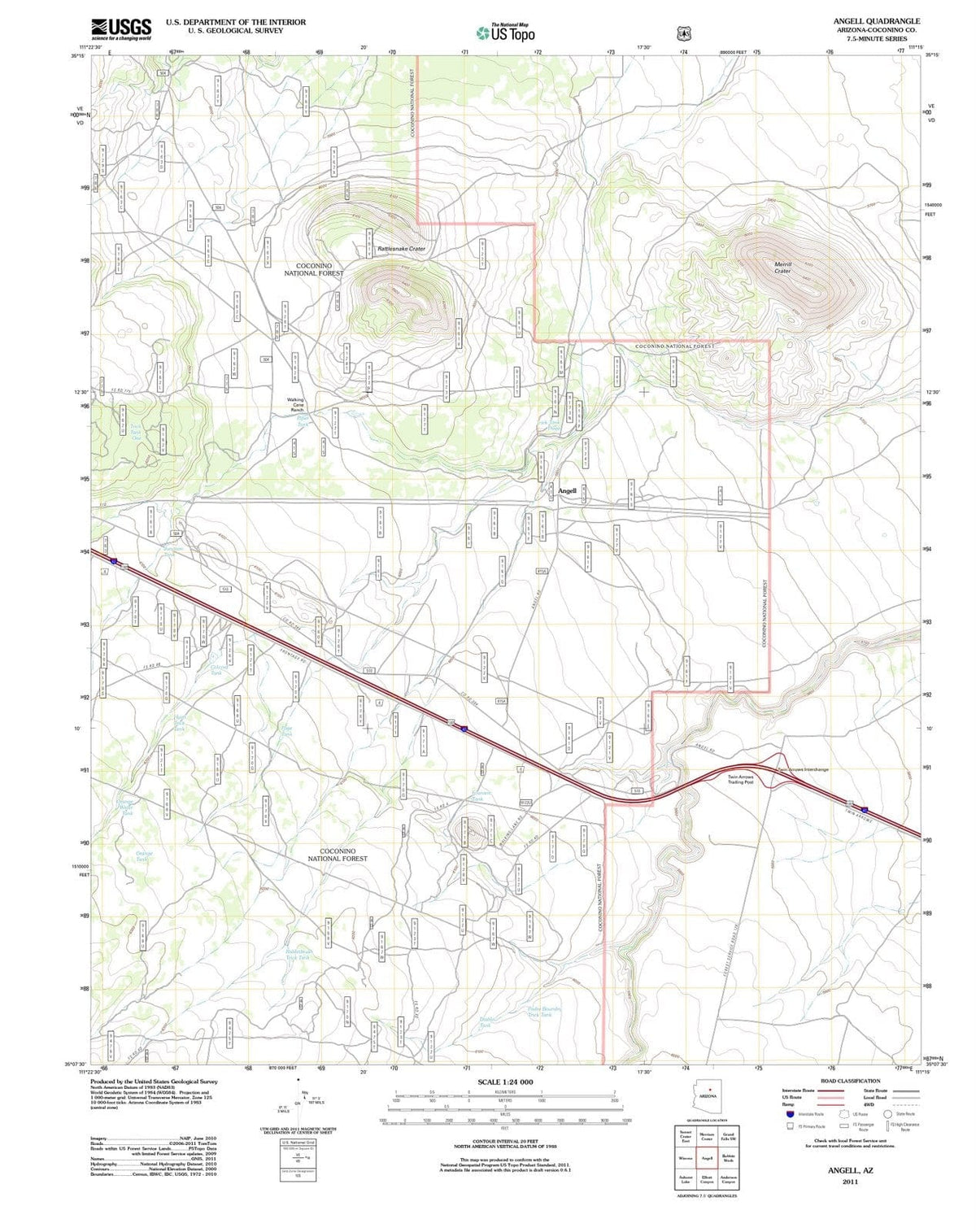 2011 Angell, AZ - Arizona - USGS Topographic Map