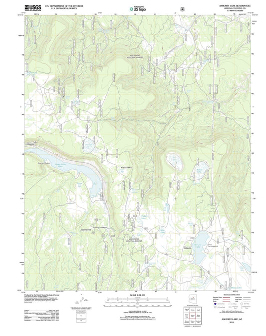 2011 Ashurst Lake, AZ - Arizona - USGS Topographic Map
