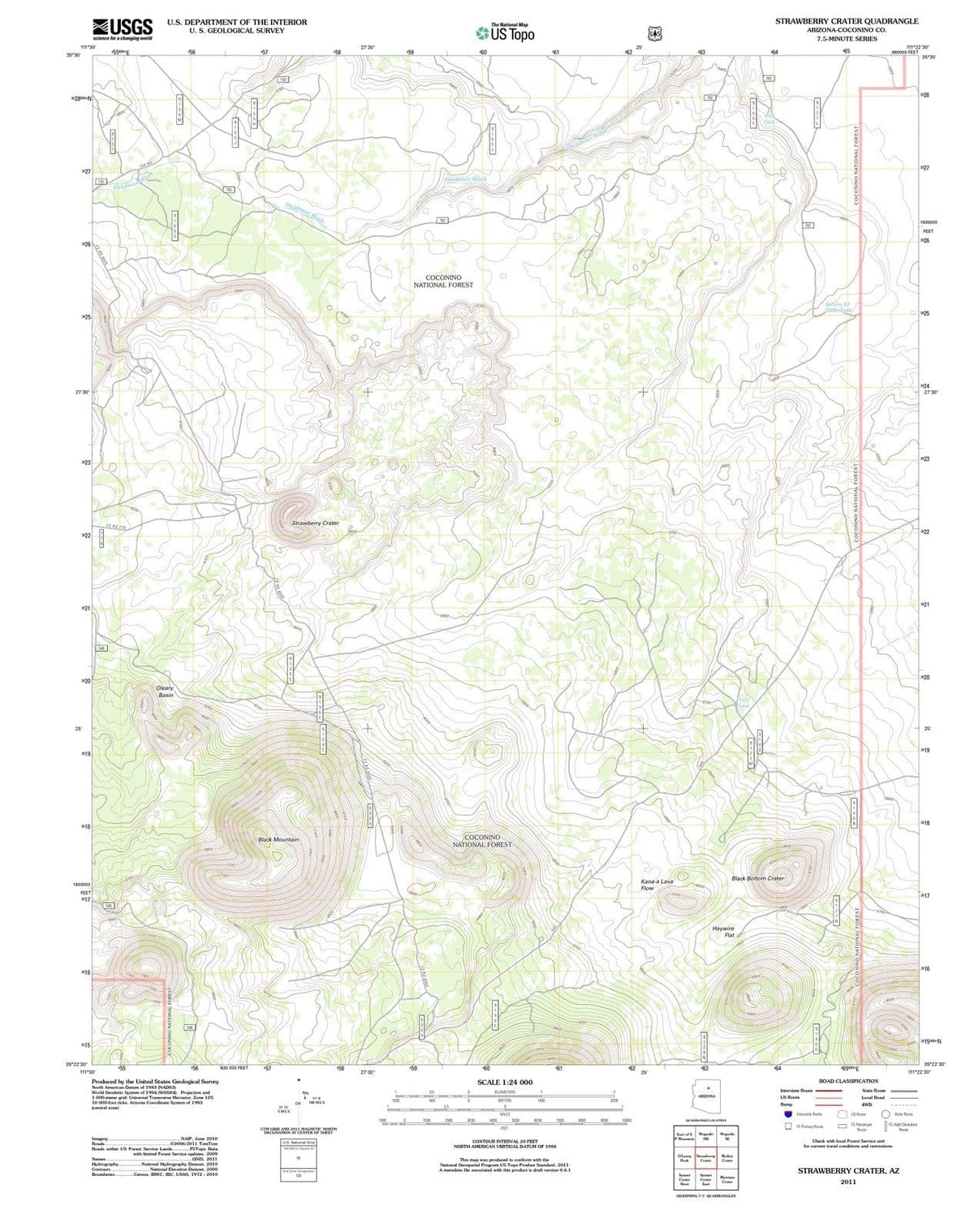 2011 Strawberry Crater, AZ - Arizona - USGS Topographic Map