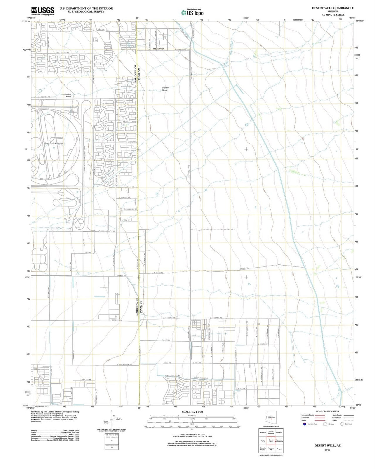 2011 Desert Well, AZ - Arizona - USGS Topographic Map