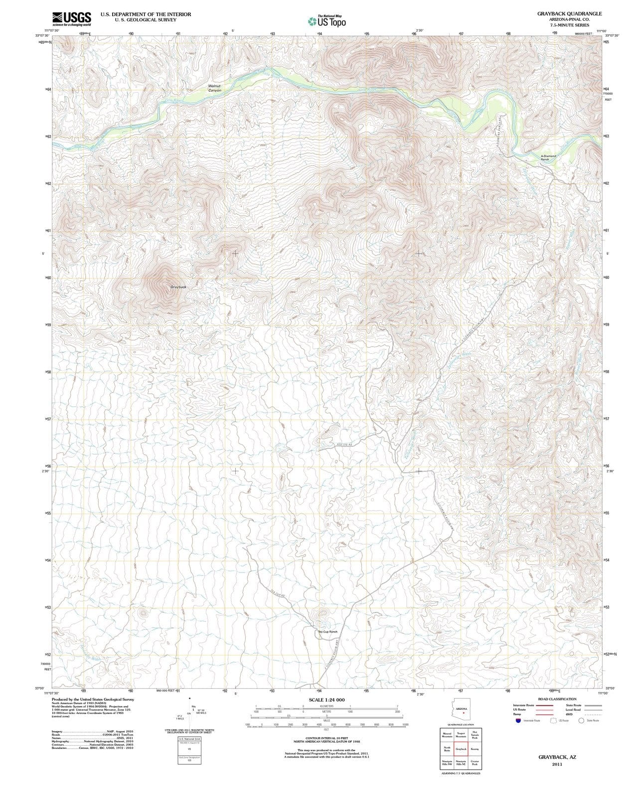 2011 Grayback, AZ - Arizona - USGS Topographic Map