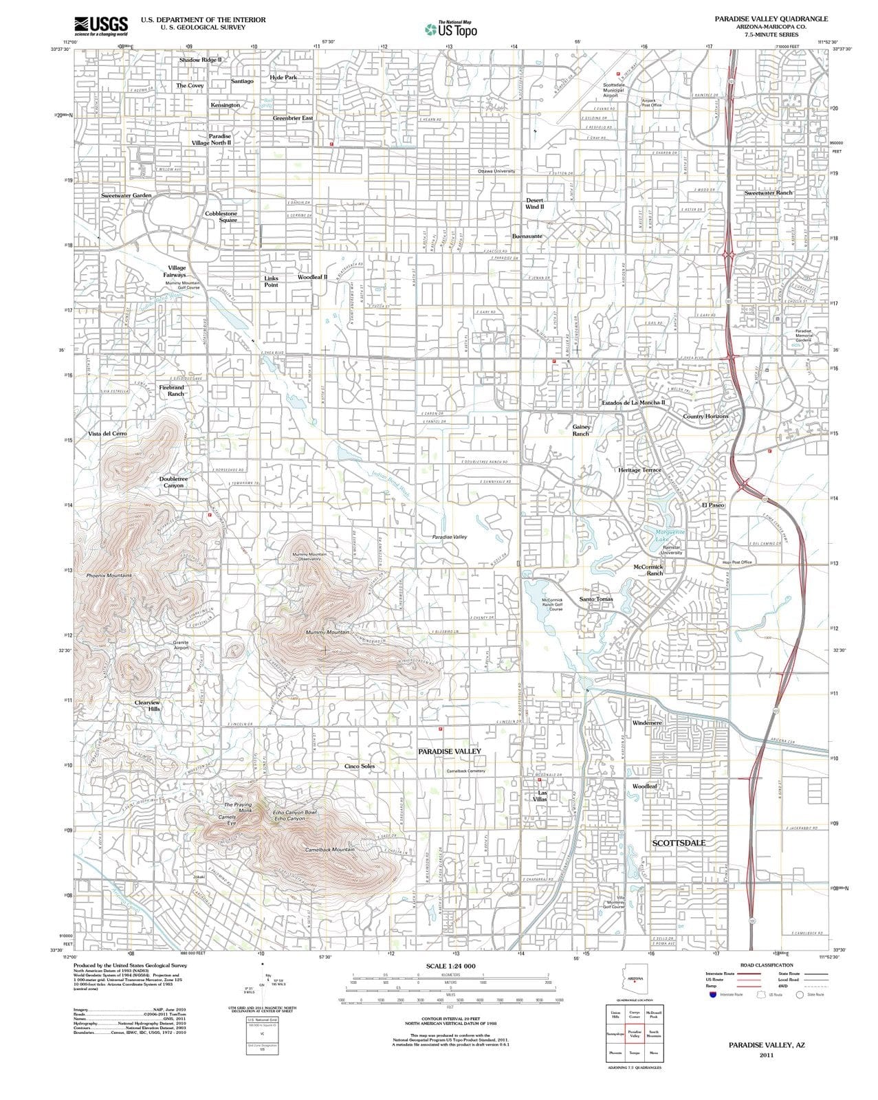2011 Paradise Valley, AZ - Arizona - USGS Topographic Map