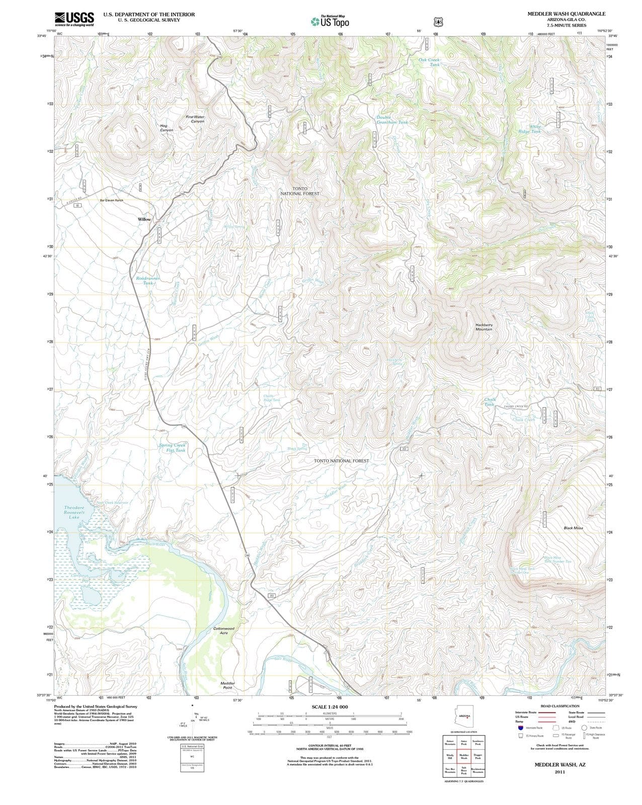 2011 Meddler Wash, AZ - Arizona - USGS Topographic Map