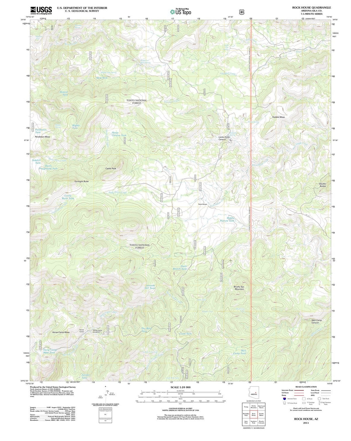 2011 Rock House, AZ - Arizona - USGS Topographic Map