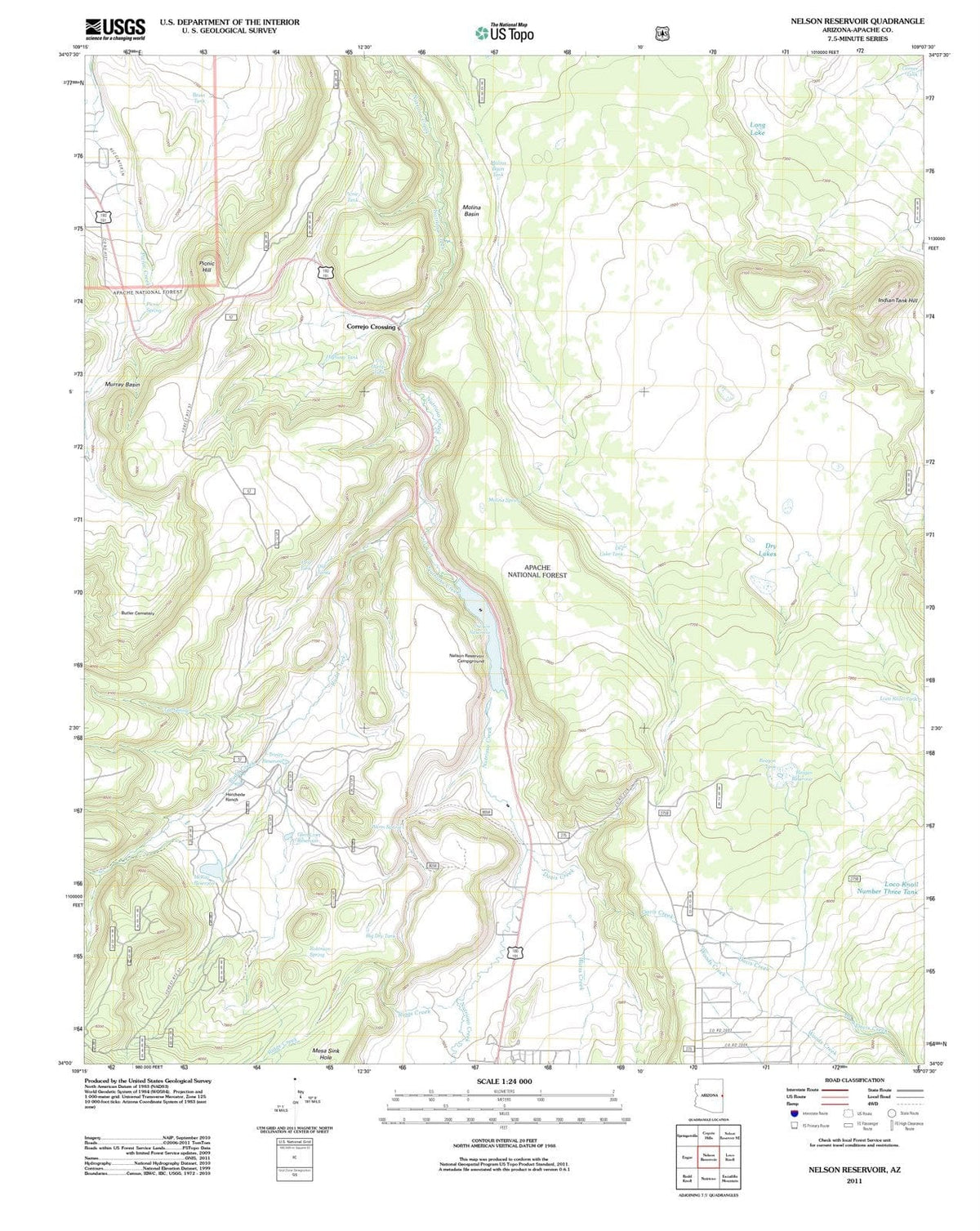 2011 Nelson Reservoir, AZ - Arizona - USGS Topographic Map