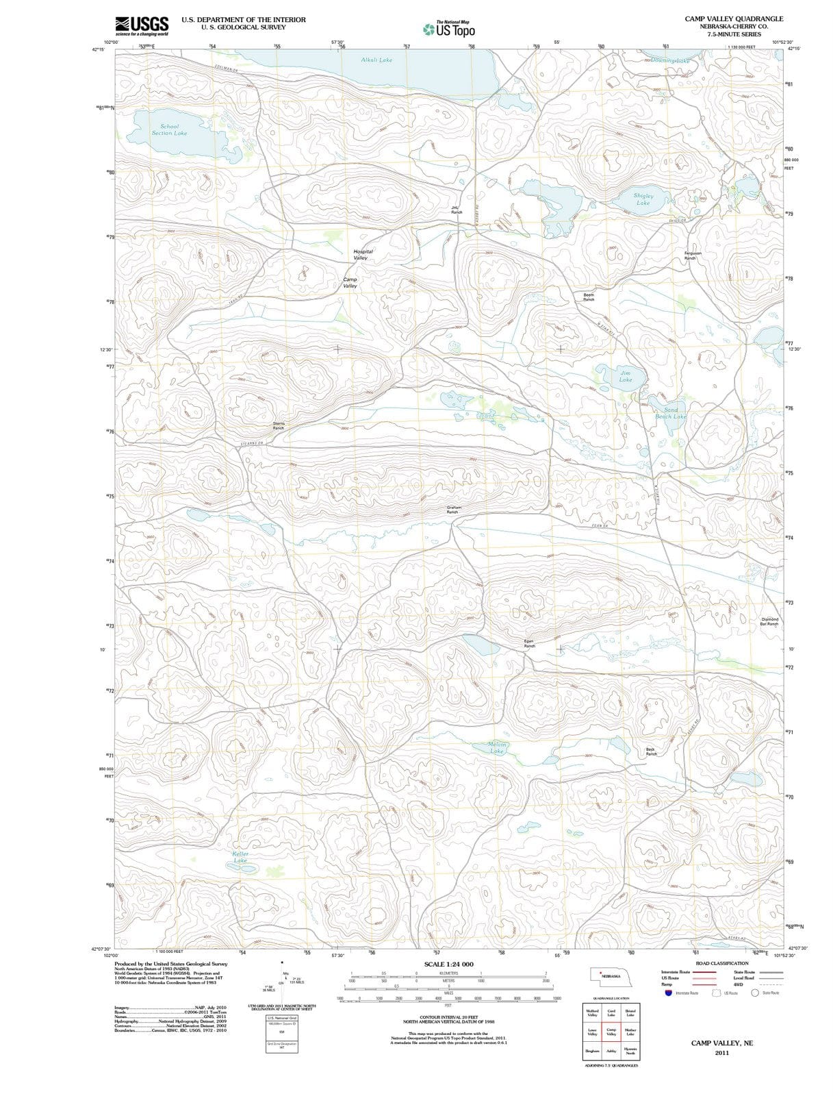 2011 Camp Valley, NE - Nebraska - USGS Topographic Map