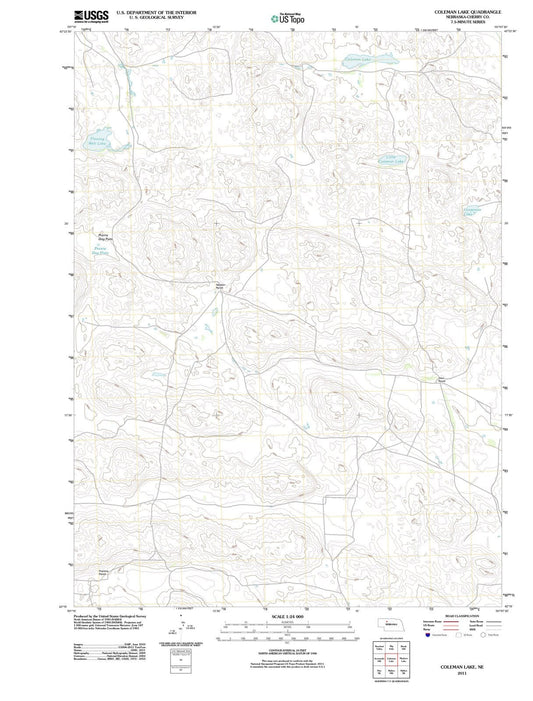 2011 Coleman Lake, NE - Nebraska - USGS Topographic Map