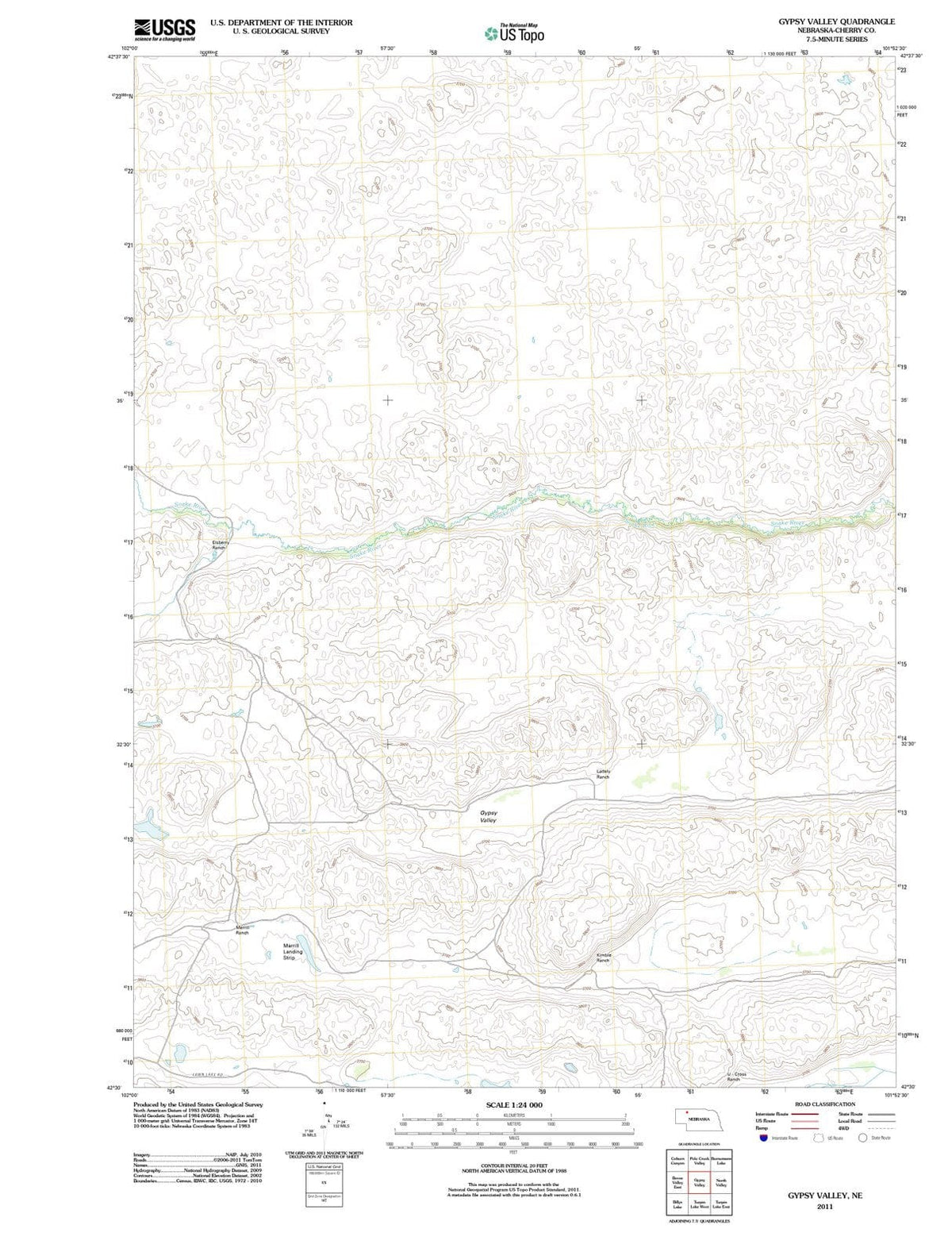 2011 Gypsy Valley, NE - Nebraska - USGS Topographic Map