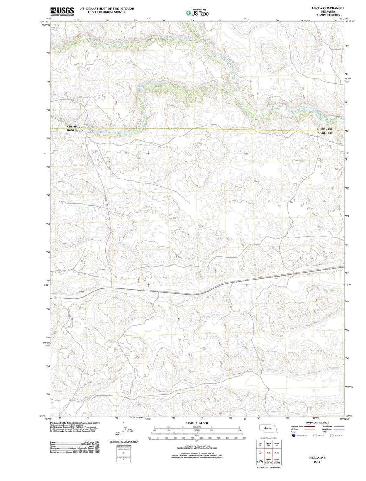 2011 Hecla, NE - Nebraska - USGS Topographic Map