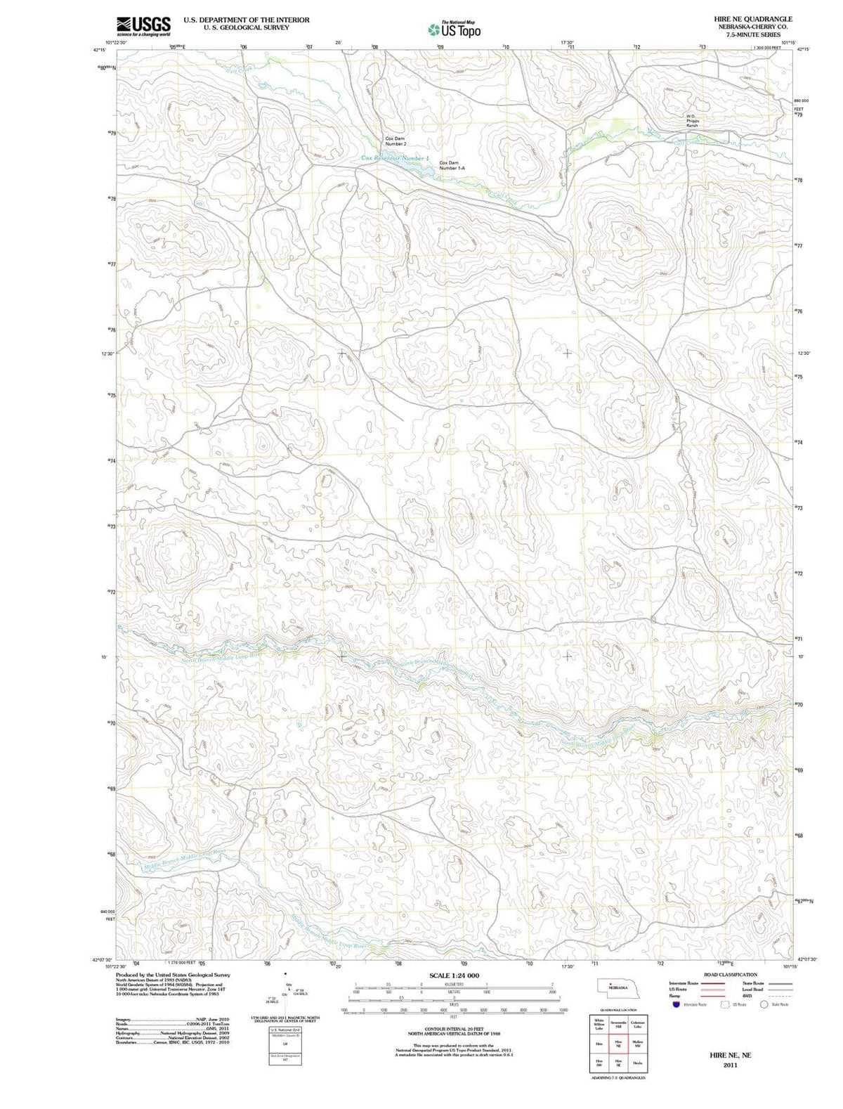 2011 Hire, NE - Nebraska - USGS Topographic Map v2