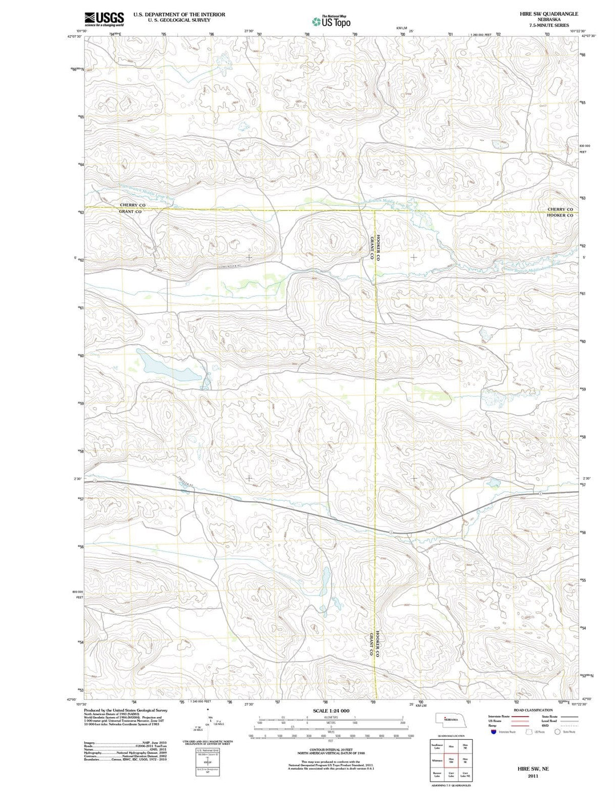 2011 Hire, NE - Nebraska - USGS Topographic Map v4
