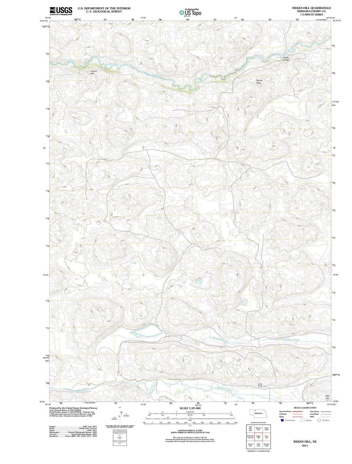 2011 Indian Hill, NE - Nebraska - USGS Topographic Map