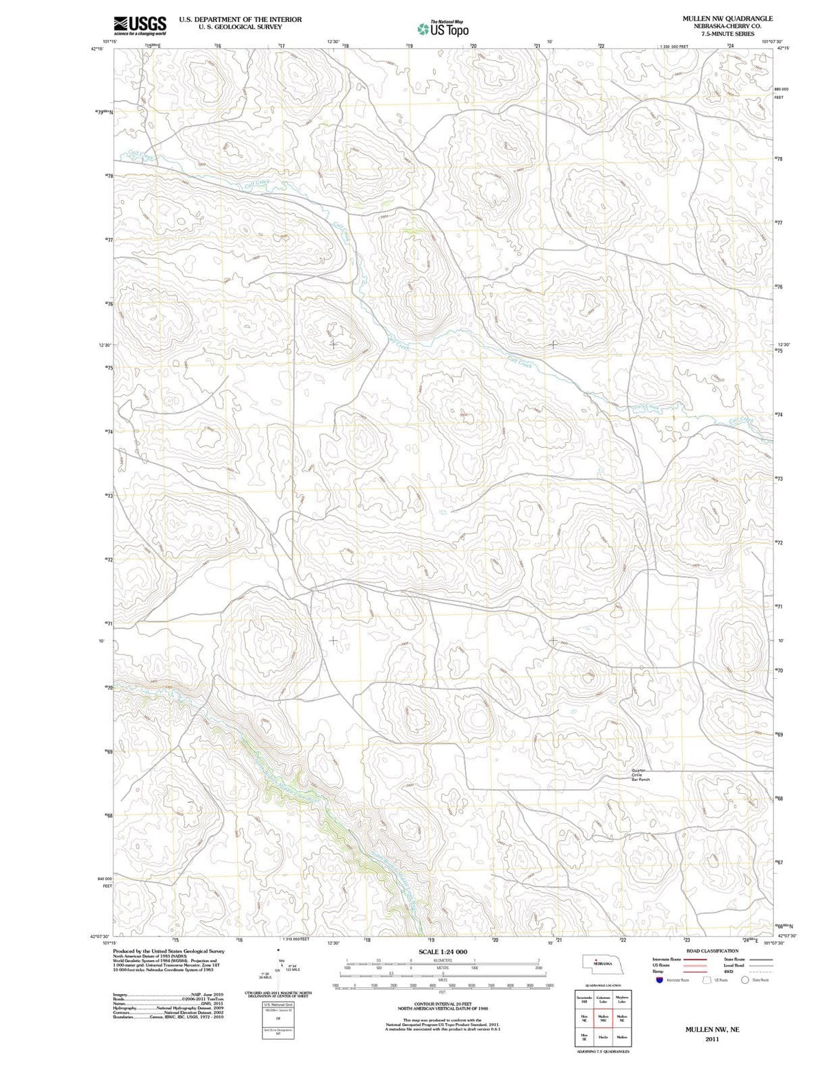 2011 Mullen, NE - Nebraska - USGS Topographic Map v2