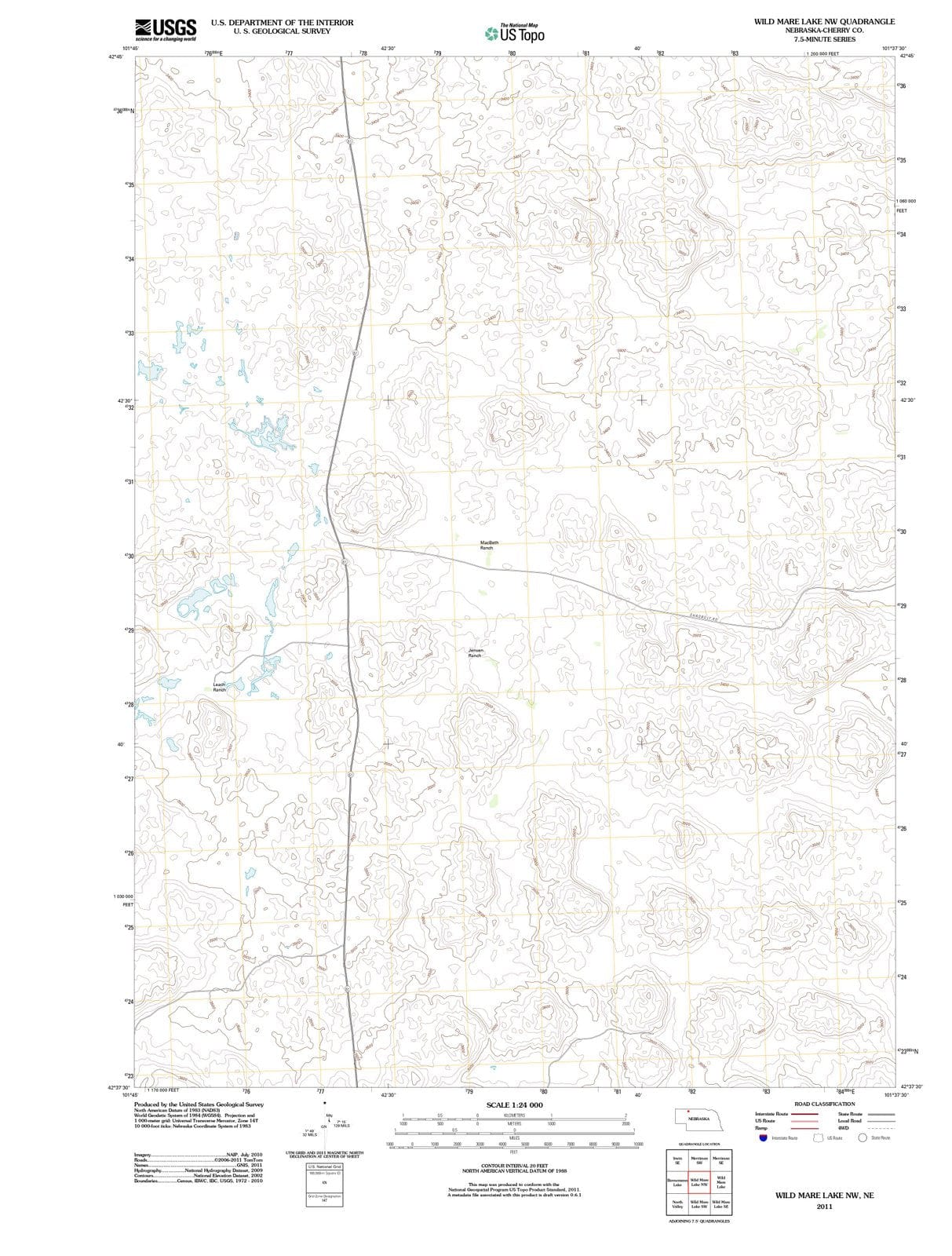 2011 Wild Mare Lake, NE - Nebraska - USGS Topographic Map v2