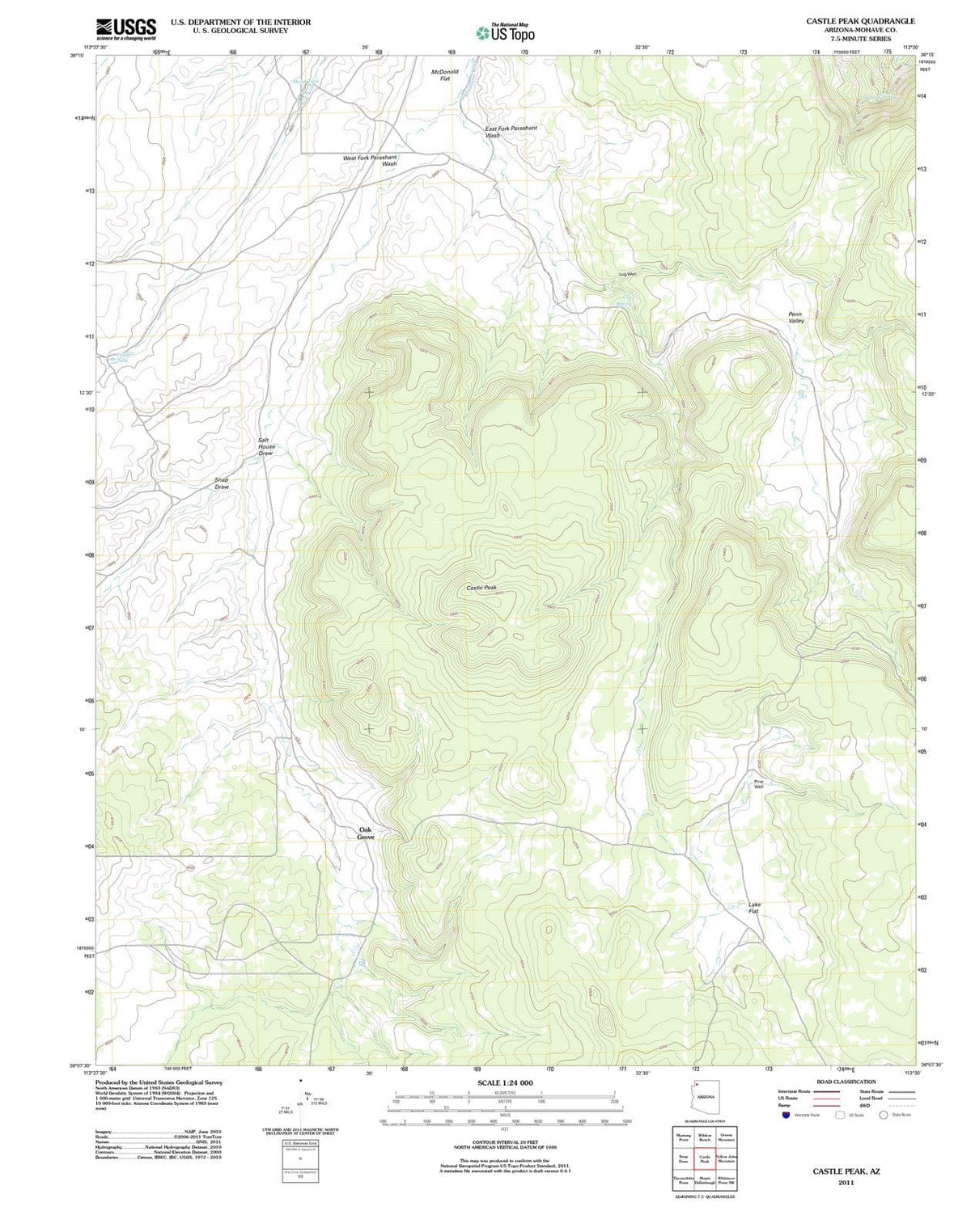 2011 Castle Peak, AZ - Arizona - USGS Topographic Map