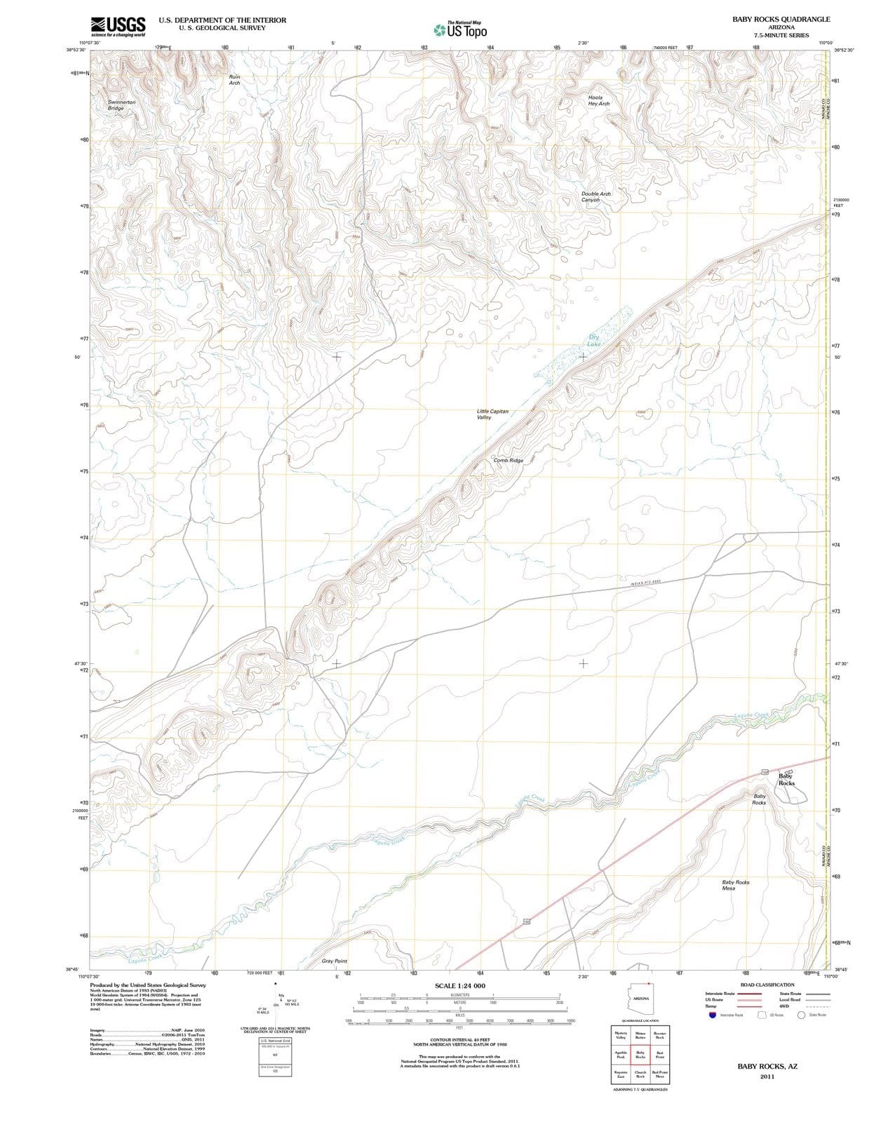 2011 Baby Rocks, AZ - Arizona - USGS Topographic Map
