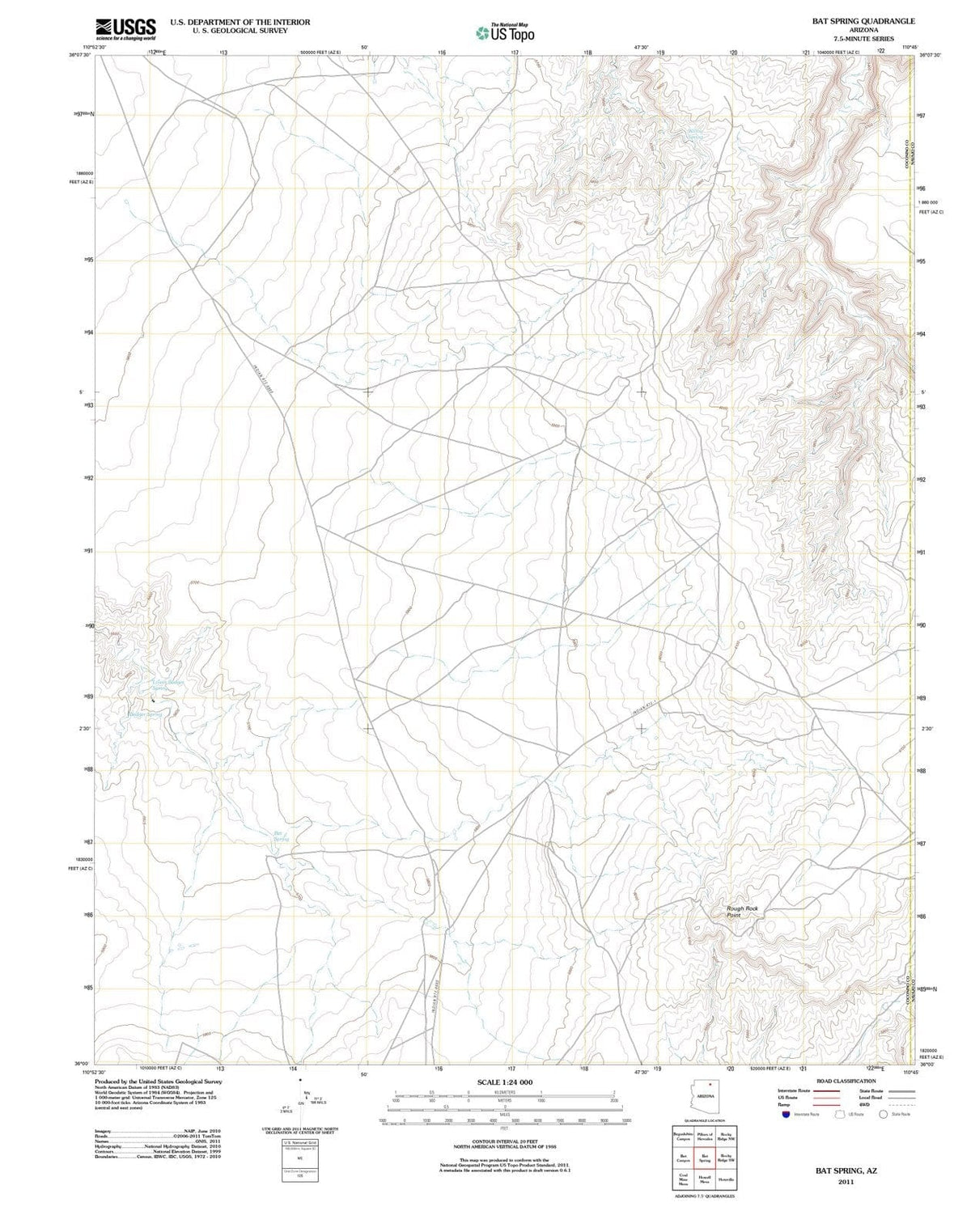 2011 Bat Spring, AZ - Arizona - USGS Topographic Map