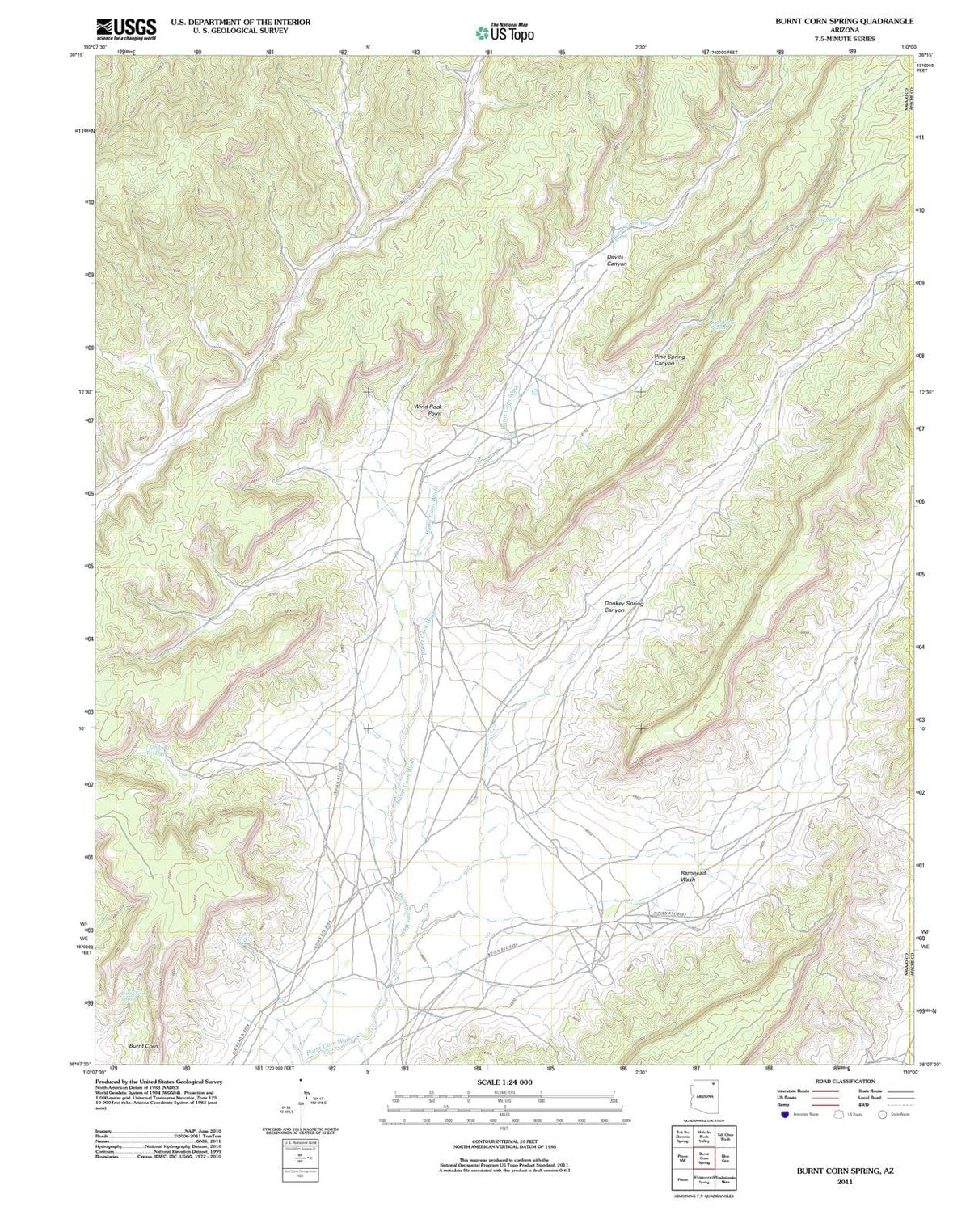 2011 Burnt Corn Spring, AZ - Arizona - USGS Topographic Map