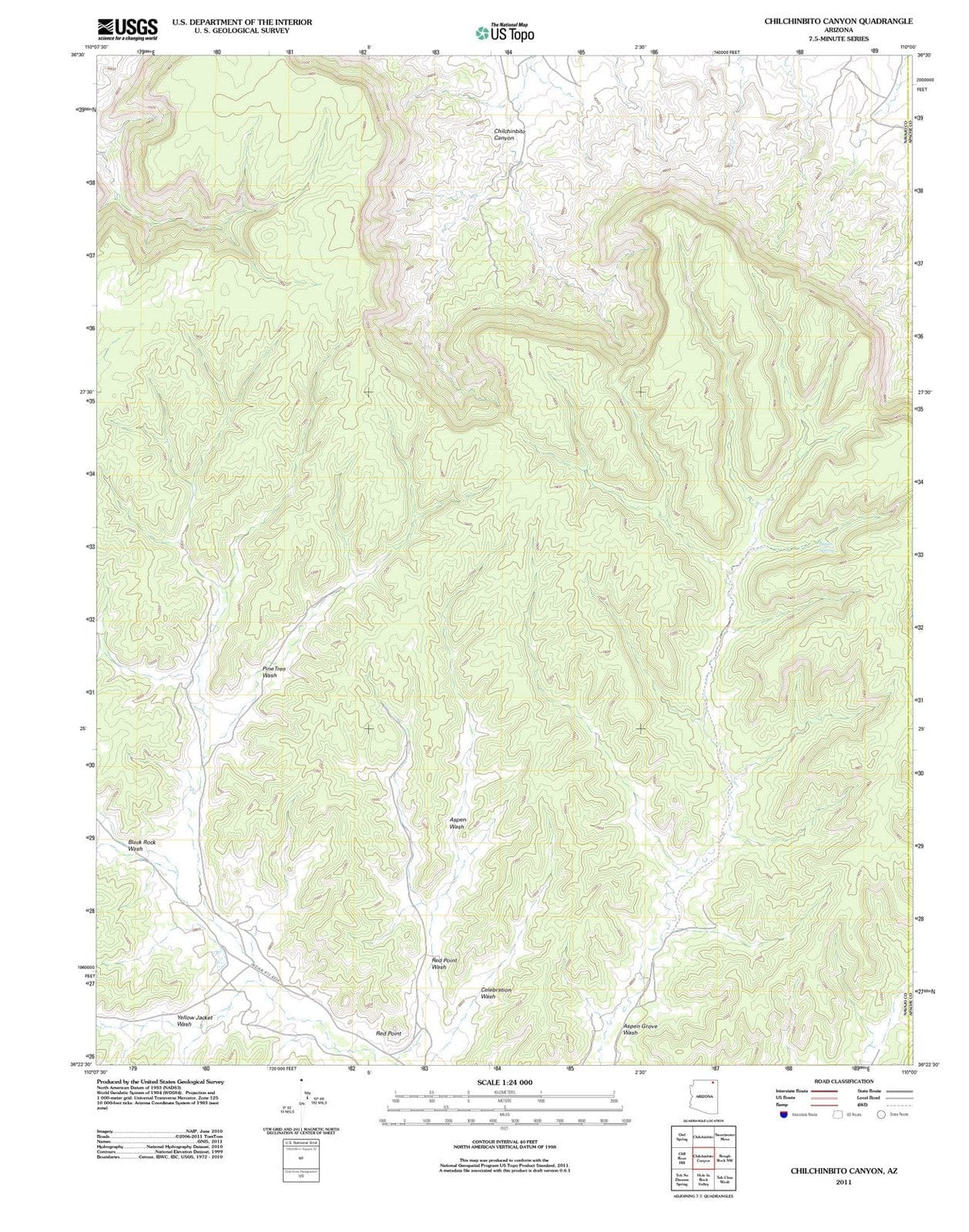 2011 Chilchinbito Canyon, AZ - Arizona - USGS Topographic Map