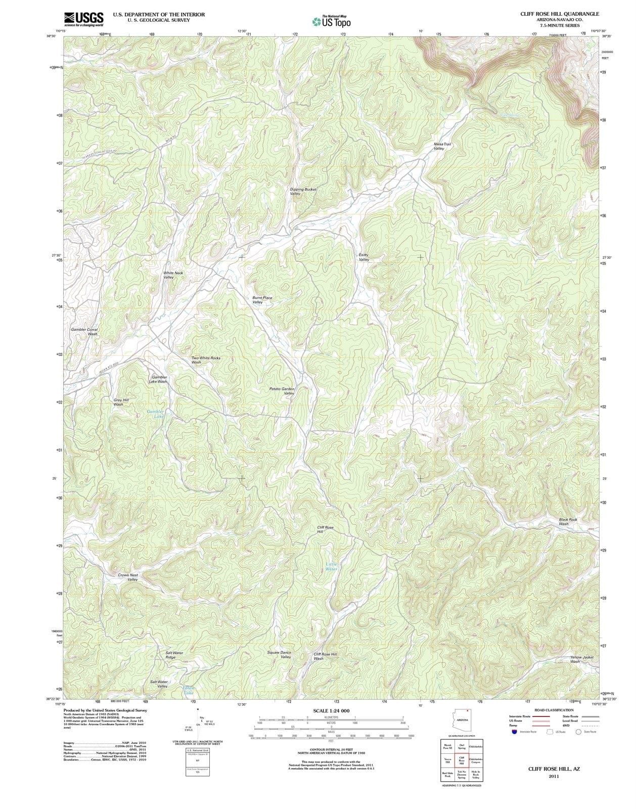 2011 Cliff Rose Hill, AZ - Arizona - USGS Topographic Map