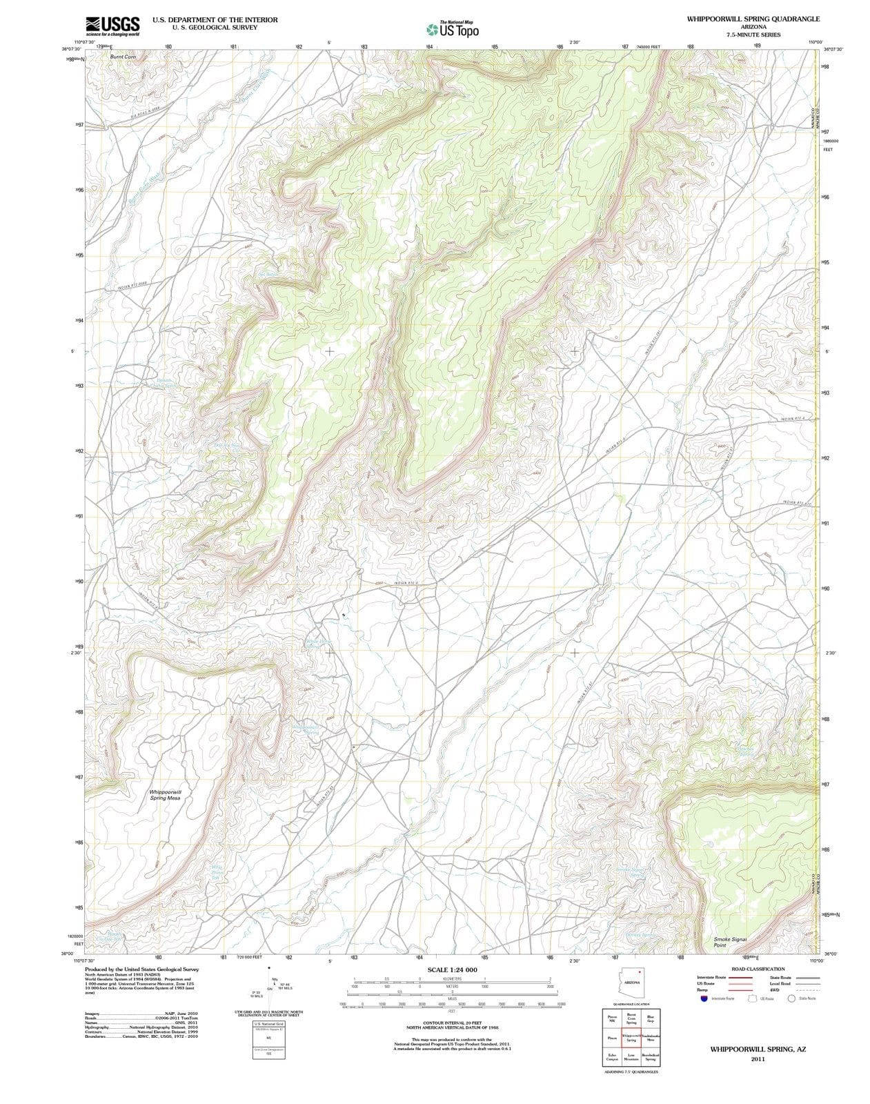 2011 Whippoorwill Spring, AZ - Arizona - USGS Topographic Map