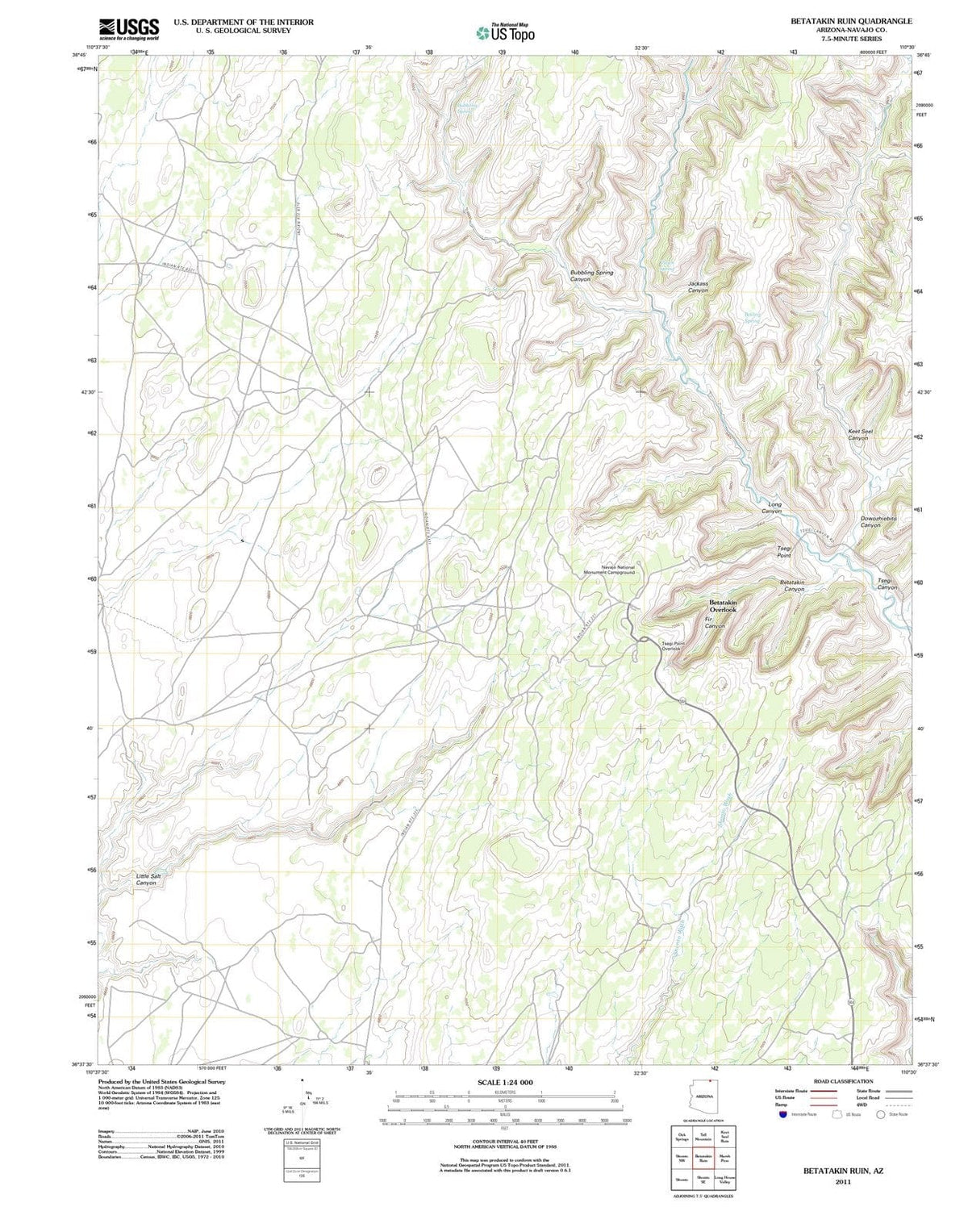2011 Bubbling Spring Canyon, AZ - Arizona - USGS Topographic Map