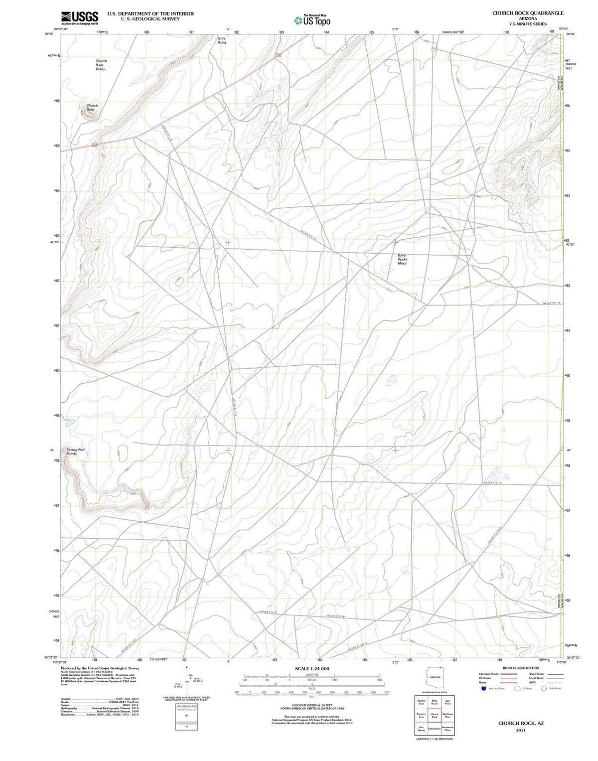2011 Church Rock, AZ - Arizona - USGS Topographic Map