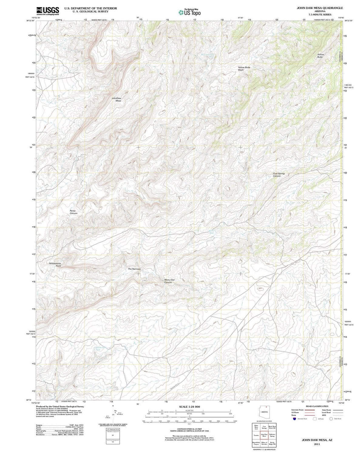2011 Johnaw Mesa, AZ - Arizona - USGS Topographic Map