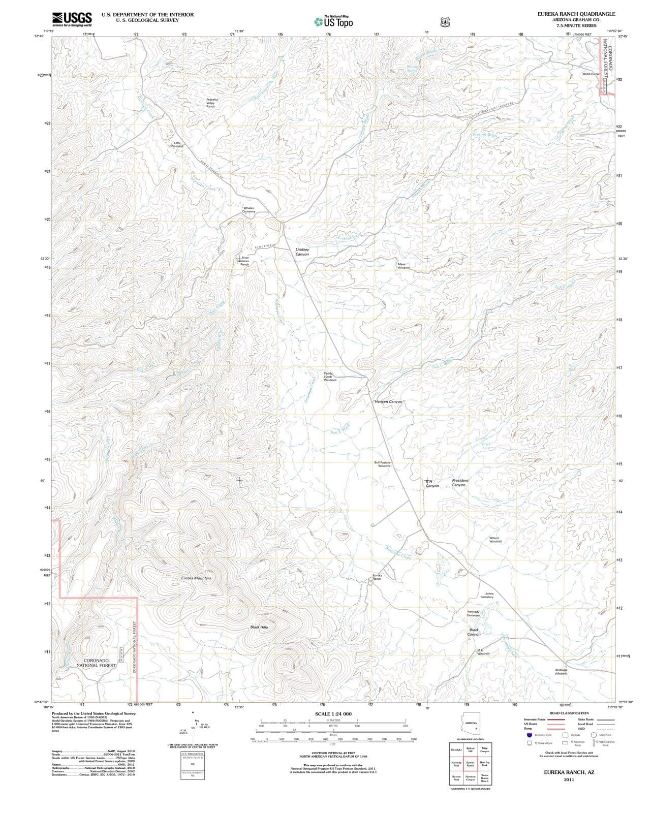 2011 Eureka Ranch, AZ - Arizona - USGS Topographic Map