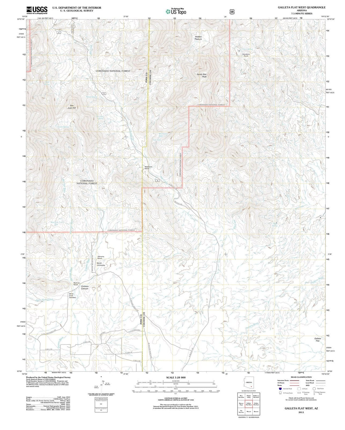 2011 Galleta Flat West, AZ - Arizona - USGS Topographic Map