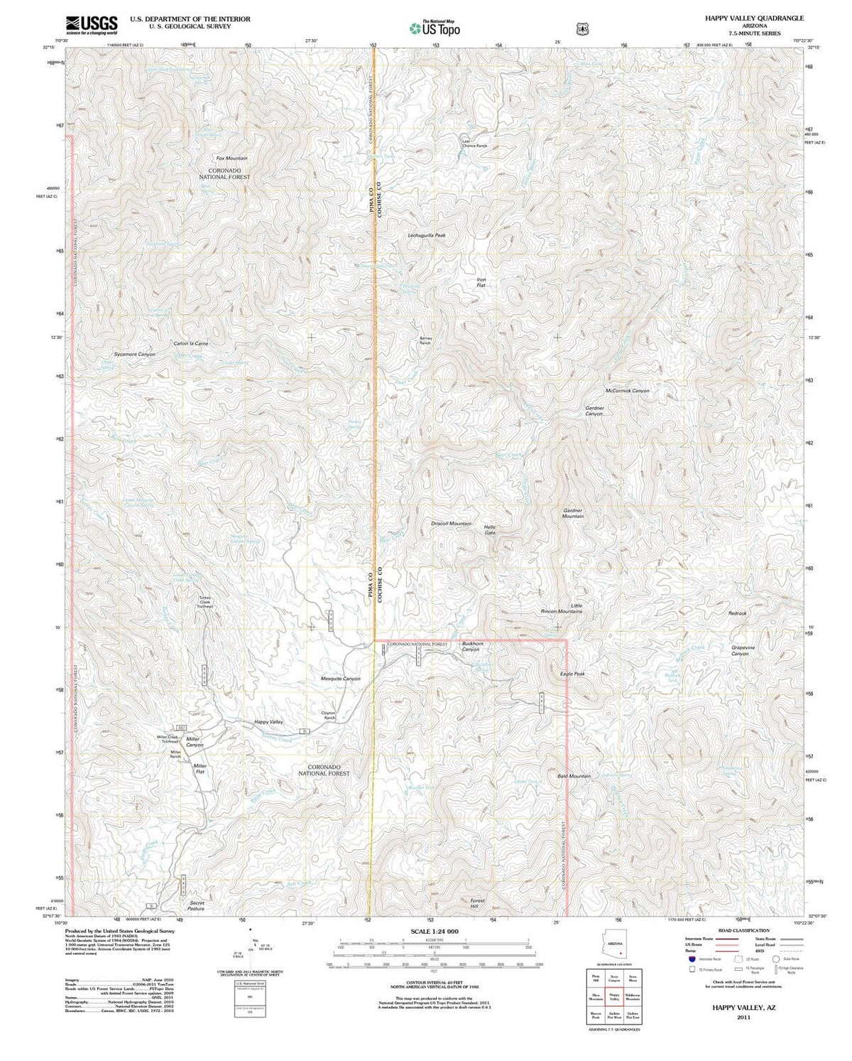 2011 Happy Valley, AZ - Arizona - USGS Topographic Map
