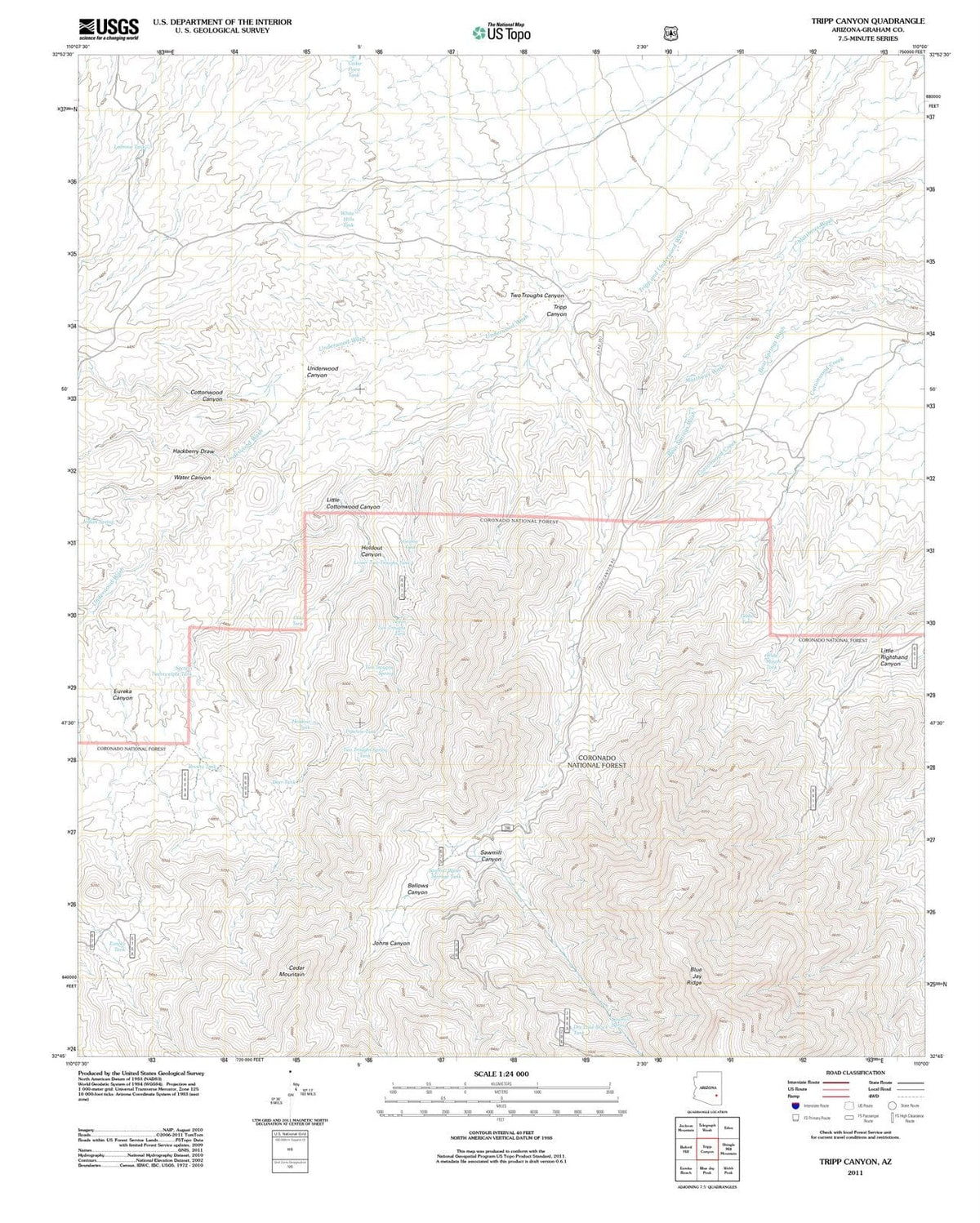 2011 Tripp Canyon, AZ - Arizona - USGS Topographic Map
