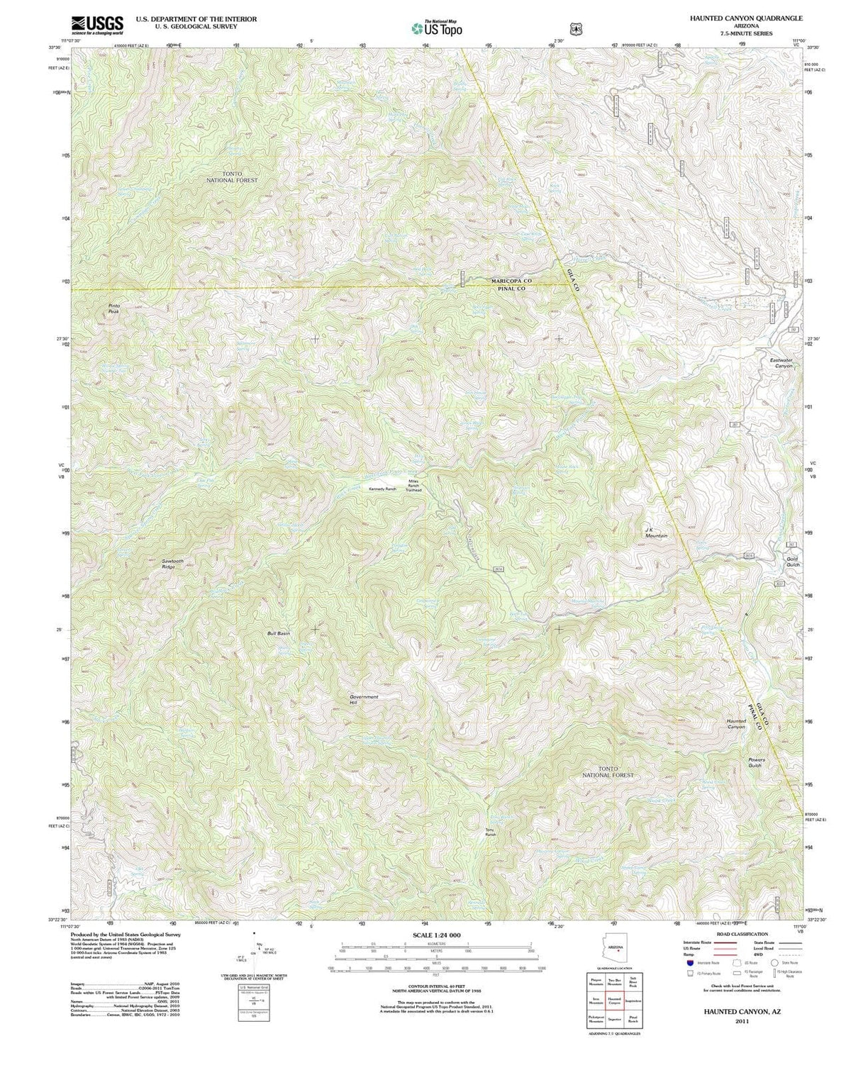 2011 Haunted Canyon, AZ - Arizona - USGS Topographic Map
