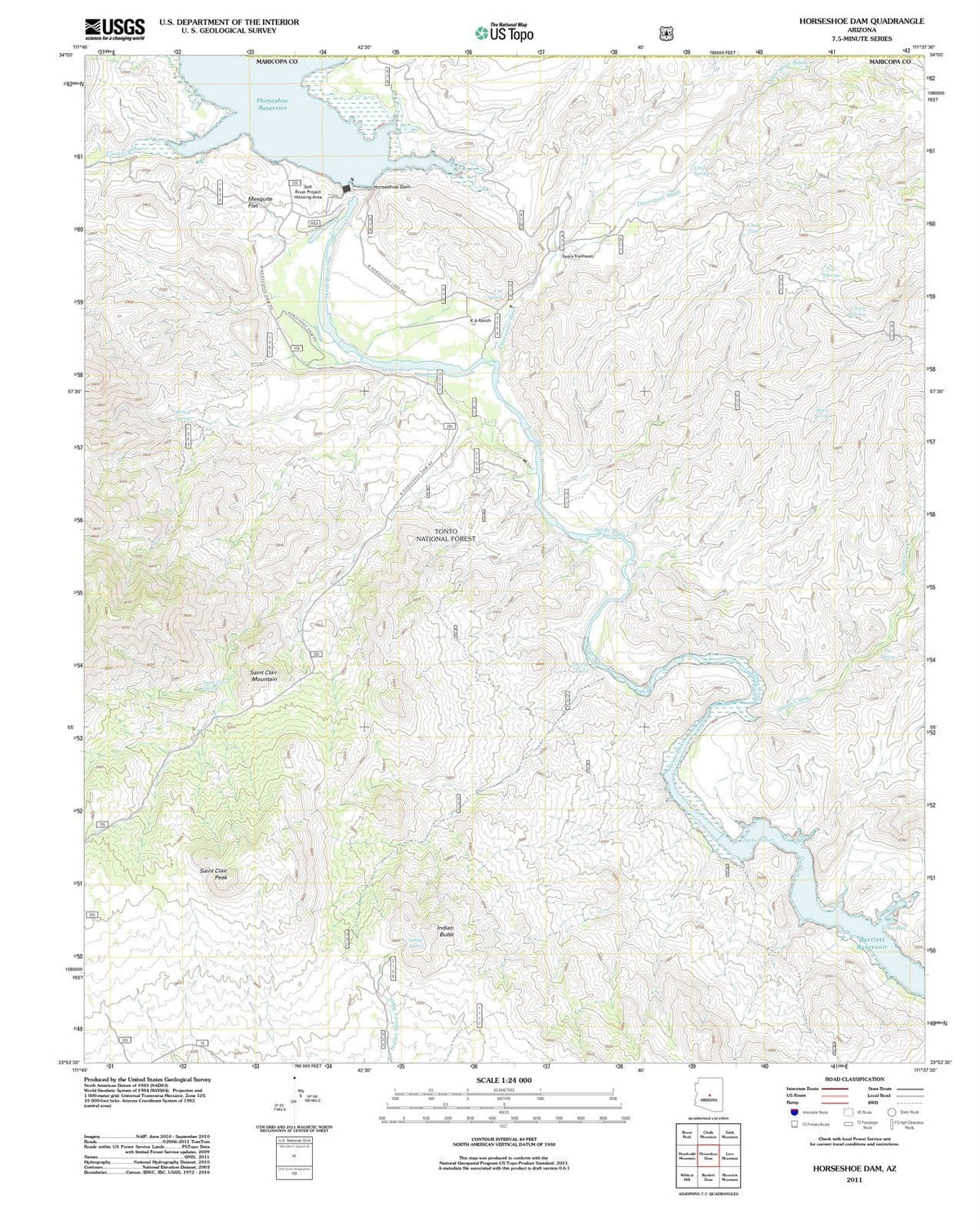 2011 Horseshoeam, AZ - Arizona - USGS Topographic Map