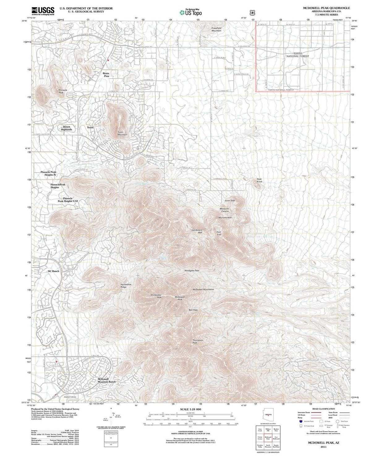 2011 McDowell Peak, AZ - Arizona - USGS Topographic Map