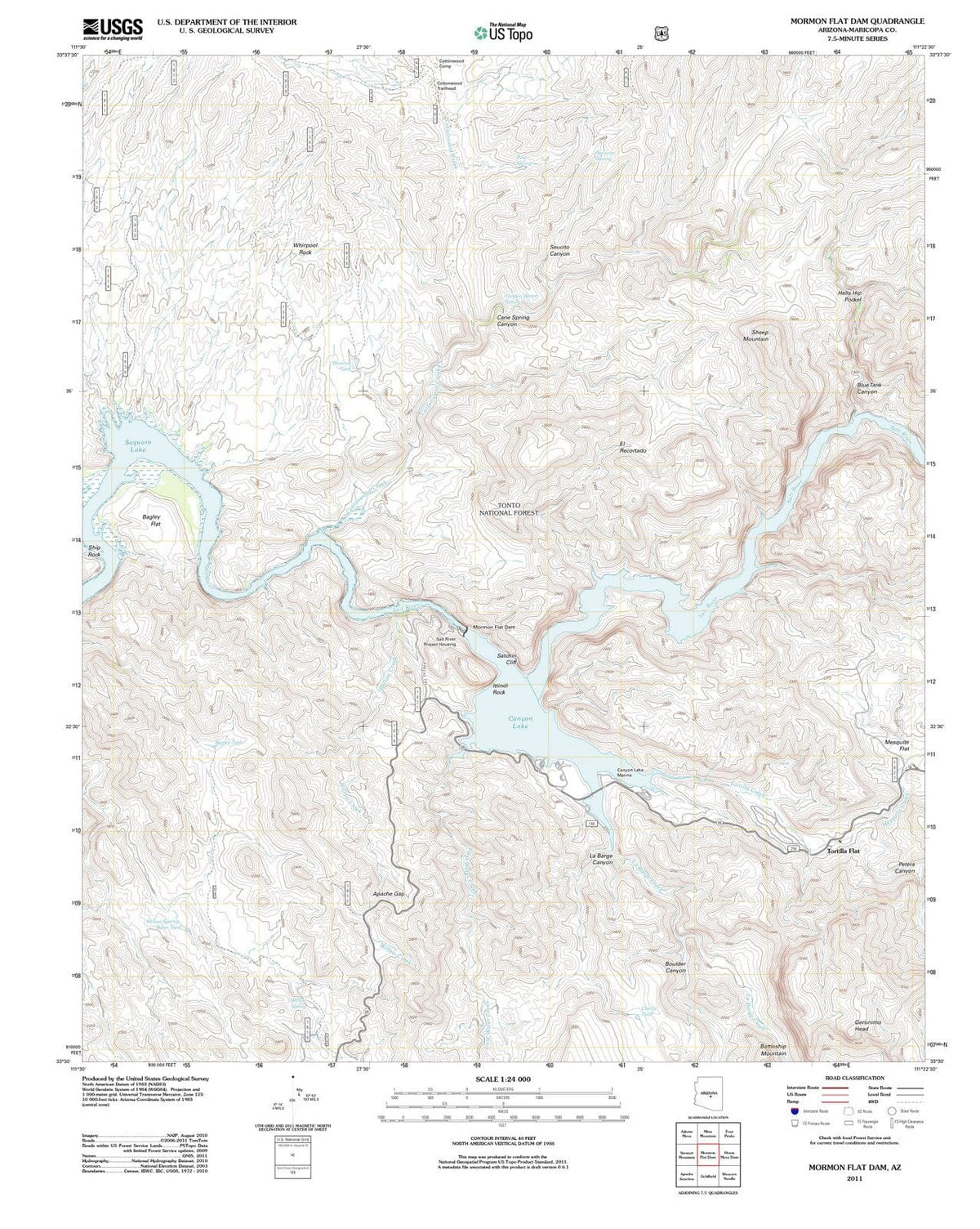 2011 Mormon Flatam, AZ - Arizona - USGS Topographic Map