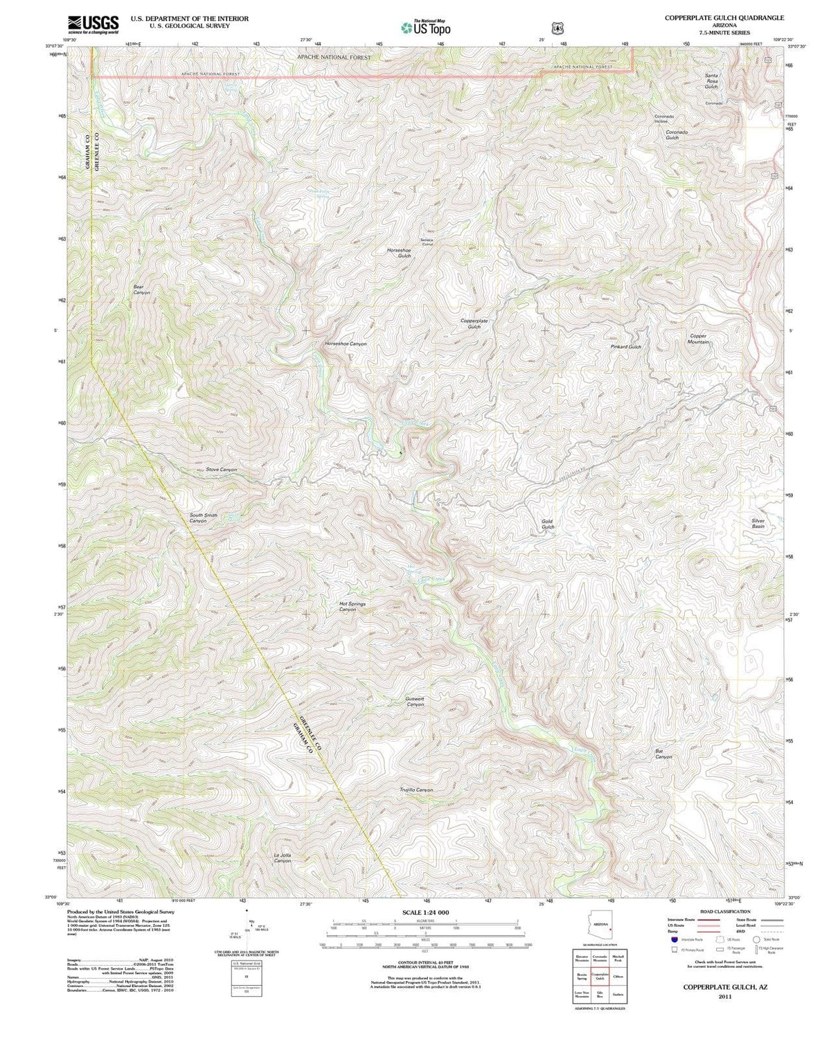 2011 Copperplate Gulch, AZ - Arizona - USGS Topographic Map