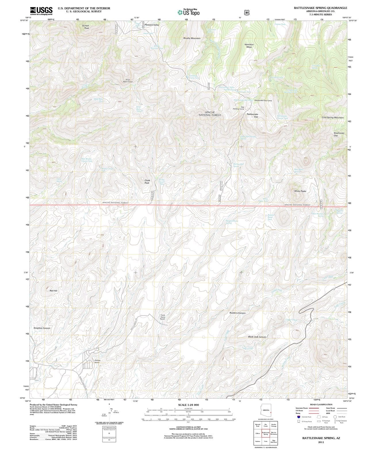 2011 Rattlesnake Spring, AZ - Arizona - USGS Topographic Map