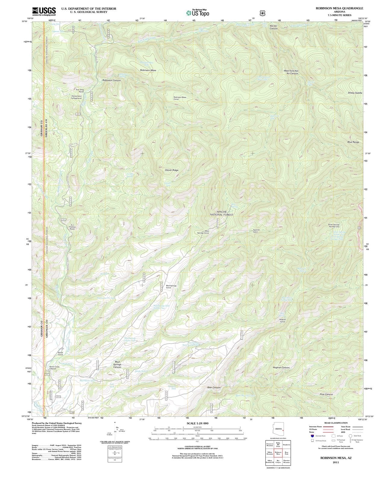 2011 Robinson Mesa, AZ - Arizona - USGS Topographic Map