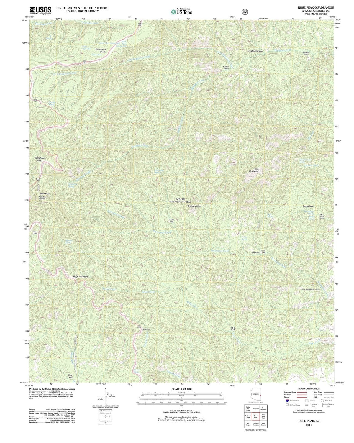 2011 Rose Peak, AZ - Arizona - USGS Topographic Map