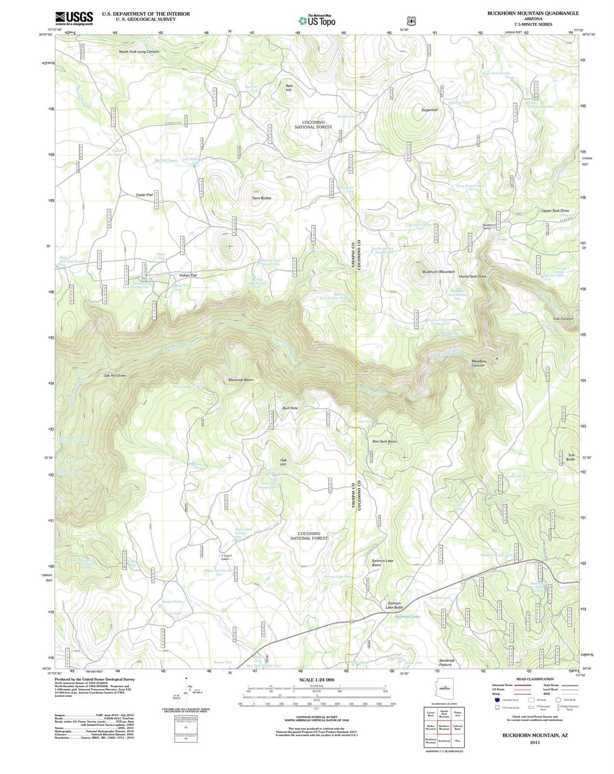 2011 Buckhorn Mountain, AZ - Arizona - USGS Topographic Map
