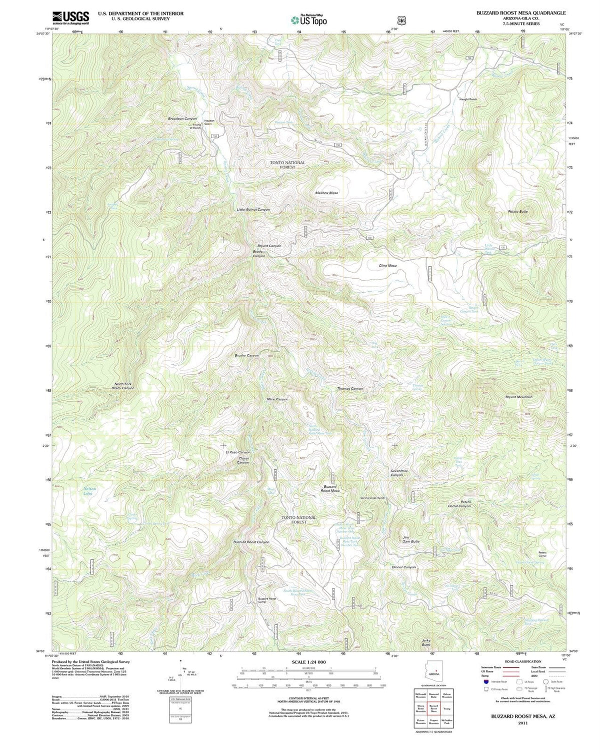 2011 Buzzard Roost Mesa, AZ - Arizona - USGS Topographic Map