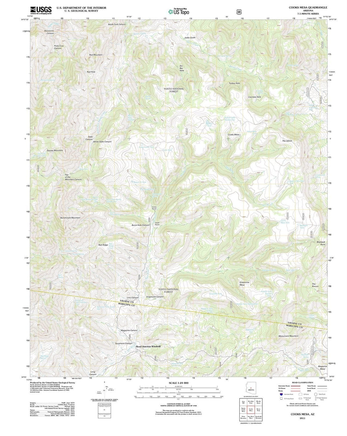 2011 Cooks Mesa, AZ - Arizona - USGS Topographic Map